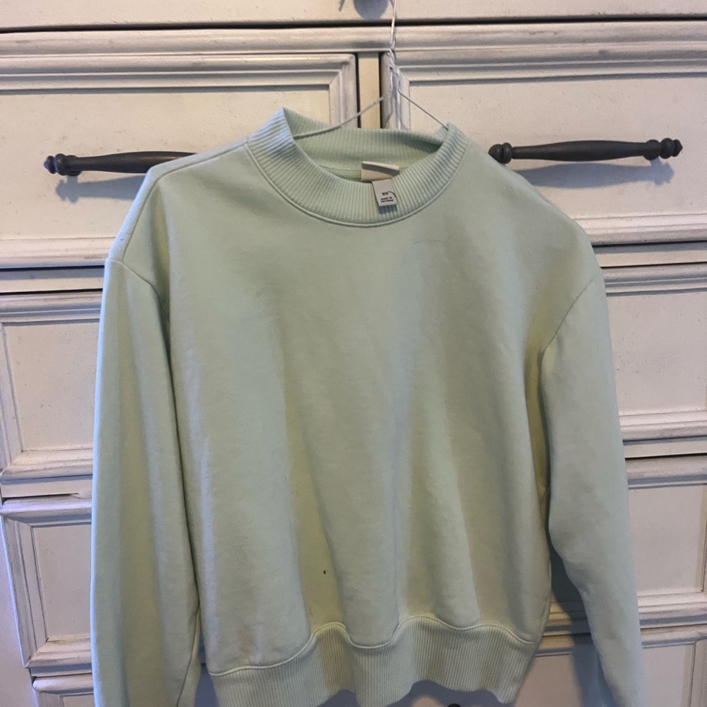 A New Day Light Green Crewneck Top